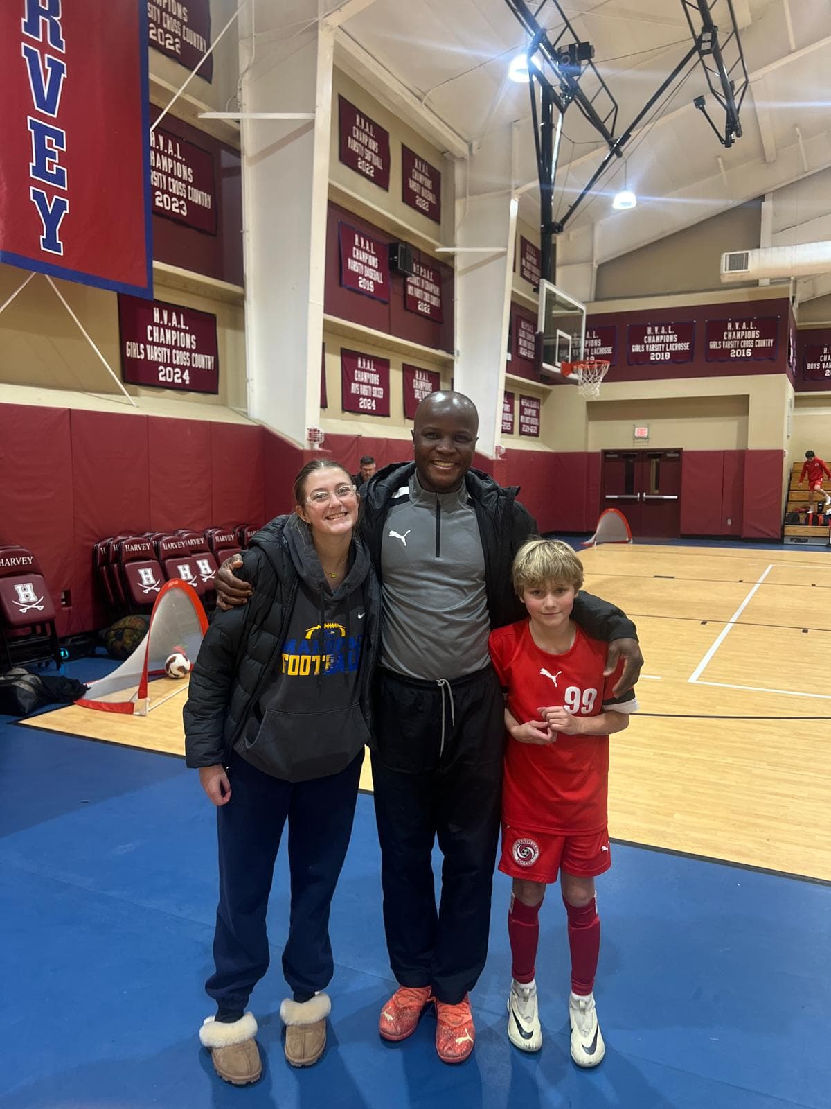 Sponsors Victoria Kearney and Jack with founder Thomas Addai