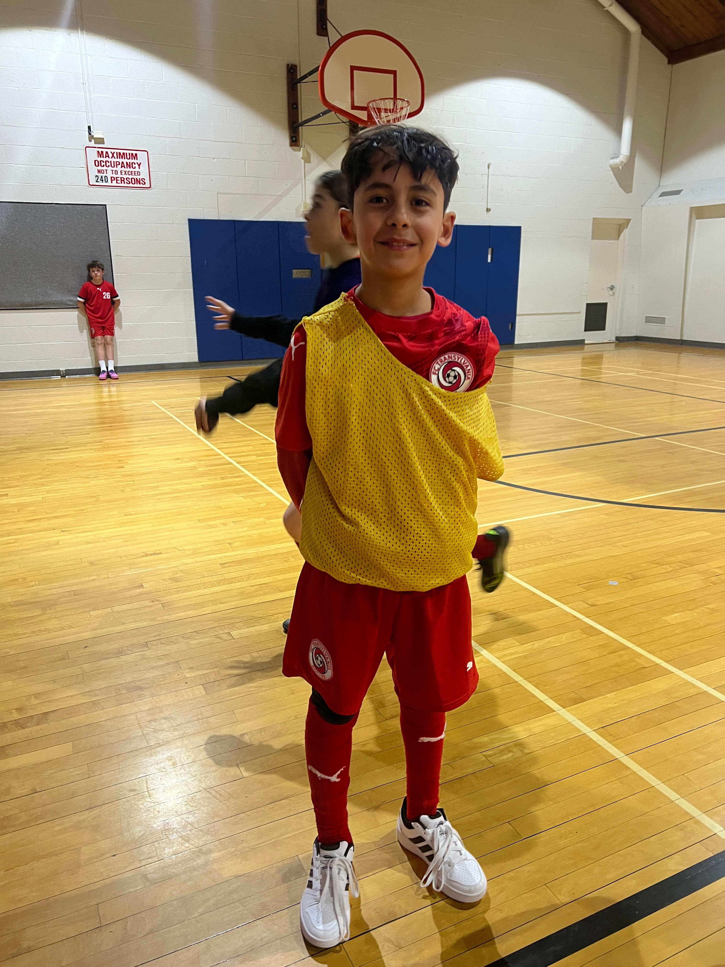 Young supporter Alejandro at a Wave-A-Flag soccer session