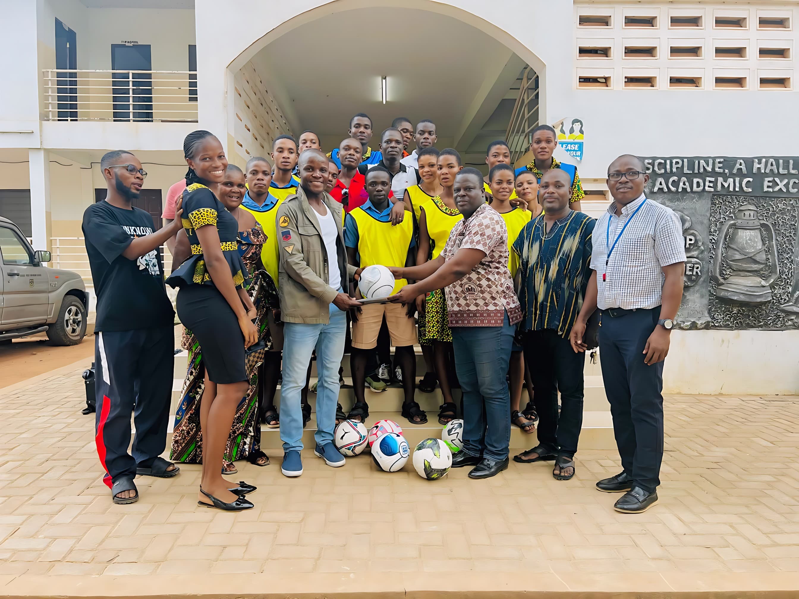 The Wave-A-Flag team meeting with community elders in the Eastern Region